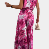 Ensemble Liora de Deux Pièces avec Top Structuré et Pantalons Plissés