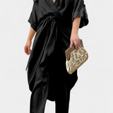 Ensemble Mayleen Croisé avec Nœud Frontal et Pantalons Droits