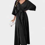 Robe Milly Élégante avec Nœud et Fente