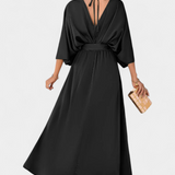 Robe Milly Élégante avec Nœud et Fente