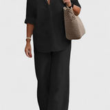 Ensemble en Lin et Coton de Deux Pièces Skye avec Silhouette Détendue