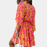 Robe Mini Eliza avec Nœud Frontal et Volants