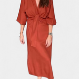 Robe Casual Ainhoa avec Nœud Frontal et Décolleté en V