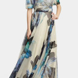 Robe Asymétrique à Une Épaule Sanaa avec Imprimé Floral Abstrait