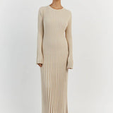 Robe en Tricot Côtelé Darla avec Ceinture