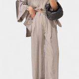 Ensemble Top à Col V Oversized Eli et Pantalons Droits