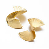 Boucles d'oreilles en métal plissé