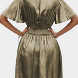 Robe Adalee pour Dames avec Décolleté en V et Taille Croisée