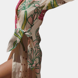 Robe Enveloppante avec Imprimé Floral Fana et Taille Ajustable