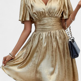 Robe Adalee pour Dames avec Décolleté en V et Taille Croisée