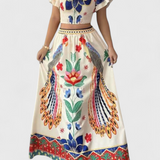 Ensemble Itzel Bohème avec Imprimé Ethnique