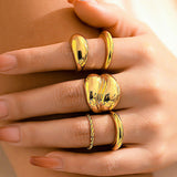 Jeu de Bagues en Métal de 4 Pièces