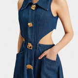Robe en Jean Sans Manches Alia avec Coupe Moderne