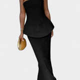 Ensemble Plissé de Deux Pièces Clarita Sans Bretelles