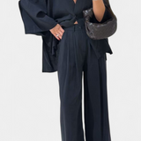 Ensemble Top à Col V Oversized Eli et Pantalons Droits