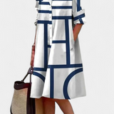 Robe en Coton Larissa avec Imprimé Géométrique