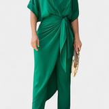 Ensemble Mayleen Croisé avec Nœud Frontal et Pantalons Droits