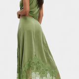 Ensemble de Jupe Midi en Dentelle Coralena avec Ourlet Asymétrique