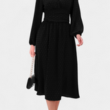 Robe Midi de Bureau Faela avec Pois Suisses