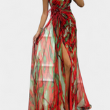 Robe Maxi Asymétrique Aylin avec Imprimé Vibrant