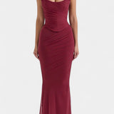 Robe Maxi en Maille Blair avec Corset Froncé