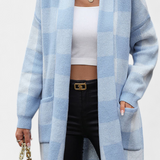Cardigan Casual à Carreaux Lovella avec Poches