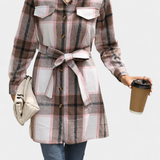 Robe Chemise Mini Check Masia avec Ceinture