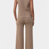 Ensemble Jacey en Tricot avec Gilet et Pantalons à Jambes Larges
