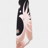 Robe Rosenda avec Dos Ouvert et Imprimé Abstrait