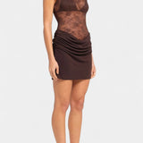 Robe Mini Sans Manches en Dentelle Nottola