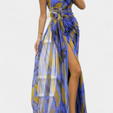 Robe Maxi Asymétrique Aylin avec Imprimé Vibrant