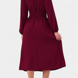 Robe Midi de Bureau Faela avec Pois Suisses