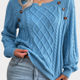 Pull en maille Fien avec col carré et boutons