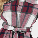 Robe Chemise Mini Check Masia avec Ceinture