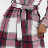 Robe Chemise Mini Check Masia avec Ceinture