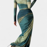 Robe Midi Ajustée Galene avec Cape