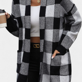 Cardigan Casual à Carreaux Lovella avec Poches