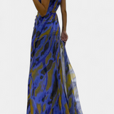 Robe Maxi Asymétrique Aylin avec Imprimé Vibrant