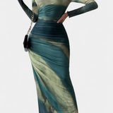 Robe Midi Ajustée Galene avec Cape