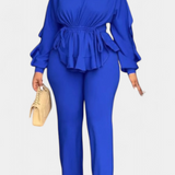 Ensemble Charmed de 2 Pièces avec Volants et Cordon Ajustable