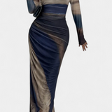 Robe Midi Ajustée Galene avec Cape