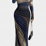 Robe Midi Ajustée Galene avec Cape