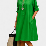 Robe en Coton Larissa avec Col Revers