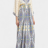 Robe de Mariée Longue avec Décolleté en V et Élégant Imprimé Cachemire