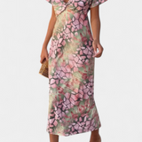 Robe Triana avec Imprimé Abstrait et Décolleté en V