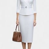 Robe Midi Ajustée Palamos avec Ceinture