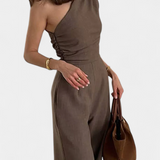 Robe Élégante Magnolia à Épaule Unique et Fronces