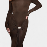 Robe Vesna à Une Épaule avec Manches Longues