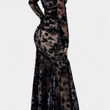 Robe Longue Fleurie Alvana avec Col Rond