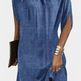 Robe Midi Intemporelle Haruna avec Col Rond